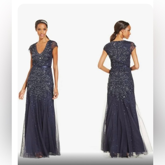 Adrianna Papell Dresses & Skirts - Adrianna Papell beaded gown, mother of the bride dress. Size 6. Prom dress.